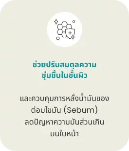 ช่วยปรับสมดุลความชุ่มชื้นในชั้นผิว